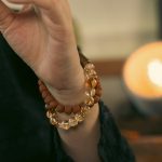 Buddha Stones Natural Citrine Crystal Rudraksha Bodhi Seed Brass Bead Prosperity Double Wrap Bracelet Bracelet BS 4