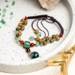 Buddha Stones Wenge Wood Green Aventurine Balance Protection Anklet Anklet BS 1