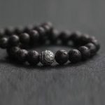 Buddha Stones Lava Rock Fish Scales Bead Healing Bracelet Bracelet BS 2