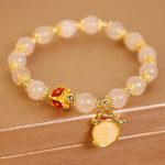 Buddha Stones Year of the Dragon White Agate Green Aventurine Peace Buckle Luck Bracelet (Extra 30% Off | USE CODE: FS30) Bracelet BS 4