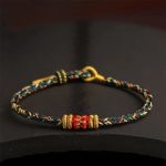 Buddha Stones Handmade Colorful Rope King Kong Knot Braided Luck Bracelet Bracelet BS Dark Green Multicolored (Wrist Circumference 15-18cm)