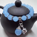 Buddha Stones Vintage Crystal Chalcedony Stone Energy Beaded Bell Charm Bracelet Bracelet BS 3