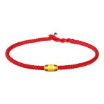 Buddha Stones 999 Gold Lucky Bead Eight Thread Peace Knot Red Rope Bracelet