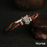 Buddha Stones Handmade 999 Sterling Silver Year of the Dragon Chinese Zodiac Protection Colorful Reincarnation Knot Rope Bracelet Bracelet BS Horse 19cm