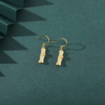 Buddha Stones 925 Sterling Silver Hetian Jade Chrysoberyl Cat Eye Red Agate Bamboo Luck Drop Earrings Earrings BS 2