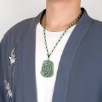 Buddha Stones Year Of The Dragon Chinese Zodiac Dragon Soaring Jade Protection Bead Chain Necklace Pendant Necklaces & Pendants BS 8