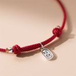 Buddha Stones 999 Sterling Silver Luck Bamboo Attract Fortune Colorful Red Rope Bracelet Bracelet BS 3