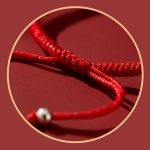 Buddha Stones Handmade Lotus Cinnabar Peace Buckle Blessing Braid Bracelet Bracelet BS 13