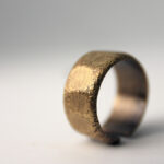 Buddha Stones Tibetan Simple Design Copper Brass Frosted Wealth Ring Ring BS 14
