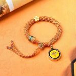 Buddha Stones Tibet Handmade Five God Of Wealth Luck Thangka Amulet Prayer Wheel Flower Charm Weave String Bracelet Bracelet BS 2