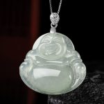 Buddha Stones 925 Sterling Silver Natural Jade Laughing Buddha Prosperity Abundance Chain Necklace Pendant Necklaces & Pendants BS 6