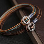 Buddha Stones  925 Sterling Silver Handmade Button Protection Weave String Bracelet Bracelet BS 3