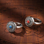 Buddha Stones Tibetan Om Mani Padme Hum Peace Rotatable Ring Ring BS 18