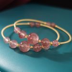 Buddha Stones Natural Strawberry Quartz Love Healing Bracelet Bangle Bracelet BS Strawberry Quartz