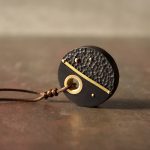 Buddha Stones Handcrafted Round Ebony Wood Copper Peace Necklace Pendant Necklaces & Pendants BS 2