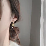 Buddha Stones Round Jade Peace Buckle Luck Drop Earrings Earrings BS 4