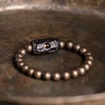 Buddha Stones Tibet Ebony Wood Copper Peace Balance Beaded Bracelet Bracelet BS 6