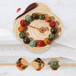 Buddha Stones Natural Multicolored Lacquer Beads Calm Bracelet Bracelet BS 5