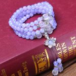 Buddha Stones Purple Jasper Bead Strength Bracelet Mala Mala Bracelet BS 2