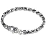 Buddha Stones 925 Sterling Silver Tibet Om Mani Padme Hum Double Dorje Vajra Twisted Design Peace Love Bracelet Bracelet BS 1
