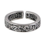 Buddha Stones Tang Dynasty Flower Design Copper Luck Adjustable Ring Ring BS 1