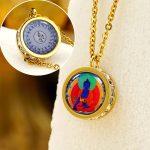 Buddha Stones Tibetan Yellow God Of Wealth Green Tara Buddha Serenity Titanium Steel Necklace Pendant Necklaces & Pendants BS Front Medicine Buddha Back Mantra