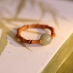 Buddha Stones Hetian Jade Beaded Bamboo Prosperity Luck Ring Ring BS Hetian Jade (Prosperity ♥ Abundance)
