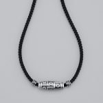 Buddha Stones 999 Sterling Silver Nine-Eye Dzi Bead Pattern Protection Rope Necklace Pendant Necklaces & Pendants BS 16