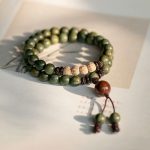 Buddha Stones Green Sandalwood Positive Peace Bracelet Bracelet BS 8mm 18cm