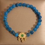 Buddha Stones Blue Candy Agate Chinese Lock Charm Healing Bracelet Bracelet BS 1