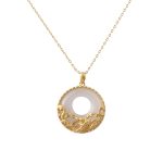 Buddha Stones White Jade Koi Fish Titanium Steel Prosperity Necklace Pendant Necklaces & Pendants BS Koi Fish (Luck ♥ Prosperity)