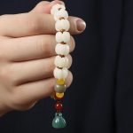 Buddha Stones Natural Bodhi Seed Red Agate Bodhi Calm Harmony Engraved Pumpkin Bead Lotus Bracelet Bracelet BS 7