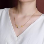 Buddha Stones 925 Sterling Silver Plated Gold Hetian Jade  Plum Blossom Luck Necklace Pendant Bracelet Bangle Ring Bracelet Necklaces & Pendants BS 5