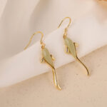 Fish Pattern Jade Luck Dangle Drop Earrings Earrings BS 2