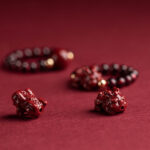 Buddha Stones Garnet Cinnabar Lucky Bead PiXiu Om Mani Padme Hum Rose Protection Ring Ring BS 10