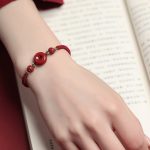 Buddha Stones Handmade Lotus Cinnabar Peace Buckle Blessing Braid Bracelet Bracelet BS 4