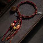 Buddha Stones Tibetan Handmade Colorful Thread 925 Sterling Silver Koi Fish Protection Strength String Bracelet Bracelet BS 5