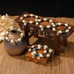 Buddha Stones Tibetan Zakiram Goddess of Wealth Charm Liuli Glass Incense Ash Porcelain Bead Protection Bracelet Bracelet BS 1
