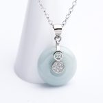 Buddha Stones 925 Sterling Silver Peace Buckle Jade Coin Luck Necklace Pendant Necklaces & Pendants BS 2