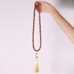 Buddha Stones 108 Mala Beads Bodhi Seed Buddha Hand Lotus Engraved Harmony Bracelet Mala Bracelet BS 7