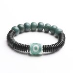Tibetan Cyan Bodhi Seed Dzi Bead Coconut Shell Keep Away Evil Spirits Bracelet Bracelet BS 7
