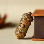 Buddha Stones Tibet Green Sandalwood Rosewood Om Mani Padme Hum Lotus Positive Soothing Necklace Pendant Necklaces & Pendants BS 1