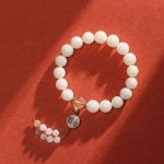 Buddha Stones Bodhi Seed Red Agate Black Obsidian Pink Crystal Rutilated Quartz Peace Wrist Mala Bracelet Bracelet BS Rutilated Quartz&Bodhi Seed(Wrist Circumference 14-15cm)