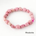 Natural Irregular Shape Crystal Stone Spiritual Awareness Bracelet Bracelet BS Rhodonite