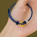 Buddha Stones 999 Sterling Silver Peace Buckle Hetian Jade Rope Fortune Bracelet 7