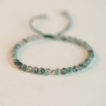 Buddha Stones Moss Agate Lucky Balance Bracelet Bracelet BS Moss Agate&One Golden Bead(Wrist Circumference 14-19cm)