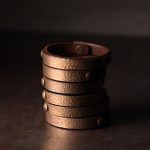 Buddha Stones Vintage Handmade Texture Copper Brass Leather Wealth Bracelet Bangle Bracelet Bangle BS 10