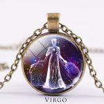 12 Constellations of the Zodiac Moon Starry Sky Protection Blessing Necklace Pendant Necklaces & Pendants BS DarkGoldenrod Virgo