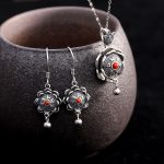 Buddha Stones 925 Sterling Silver Om Mani Padme Hum Lotus Peace Necklace Pendant Earrings Necklaces & Pendants BS 4