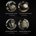 Buddha Stones Gold Sheen Obsidian Silver Sheen Obsidian Lovely Paw Lucky Cat Protection Bracelet Bracelet BS 22